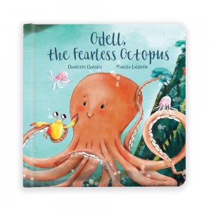 Baby & Books Jellycat Odell, The Fearless Octopus Book 23cm x 23cm x 2cm Naranjas | México 0351PLCXT