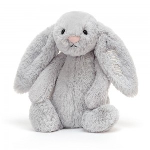 Baby & Books Jellycat Personalised Bashful Silver Bunny Medium 31cm x 12cm x 9cm Grises | México 6480BOCRE
