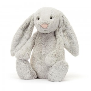 Baby & Books Jellycat Personalised Bashful Silver Bunny Huge 31cm x 12cm x 9cm Grises | México 1493EKWDV