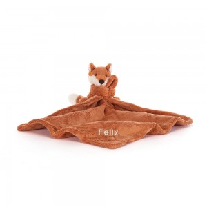 Baby & Books Jellycat Personalised Bashful Fox Cub Soother 15cm x 34cm x 34cm Naranjas | México 2768AYQRH