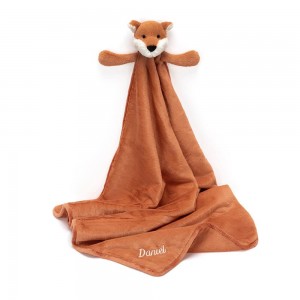 Baby & Books Jellycat Personalised Bashful Fox Cub Blankie 56cm x 70cm x 9cm Naranjas | México 8350QLEYB