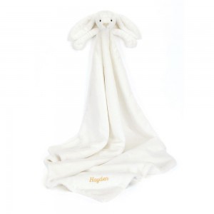 Baby & Books Jellycat Personalised Bashful Luxe Bunny Luna Blankie 56cm x 70cm x 9cm Blancos | México 7984YVZLP