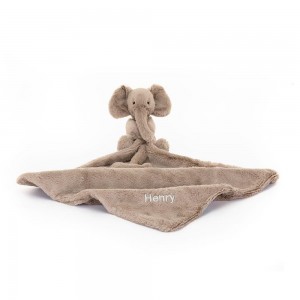 Baby & Books Jellycat Personalised Smudge Elephant Soother 15cm x 34cm x 34cm Grises | México 1472CYQHO