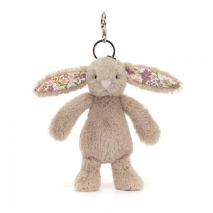 Bag Charm Jellycat Blossom Bunny 'Petal' 18cm x 5cm x 4cm Beige | México 5671GFBOD