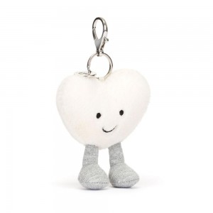 Bag Charm Jellycat Cream Heart 13cm x 9cm x 3cm Blancos | México 6208EKGZA