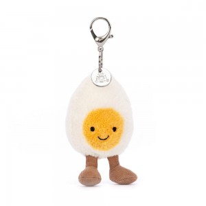 Bag Charm Jellycat Happy Boiled Egg 18cm x 7cm x 3cm Blancos | México 3412KQJVY