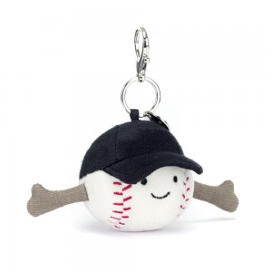 Bag Charm Jellycat Sports Baseball 12cm x 6cm x 6cm Blancos | México 2976ULGDW