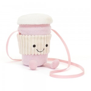 Bolsa Jellycat Coffee-To-Go 20cm x 9cm x 9cm Rosas | México 6392KFVUJ
