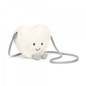 Bolsa Jellycat Cream Heart 17cm x 18cm x 5cm Blancos | México 4329VQMZB