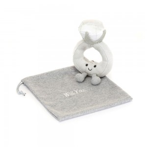 Bolsa Jellycat Diamond Ring with Personalised 20cm x 12cm x 5cm Grises | México 3528ZPHEA