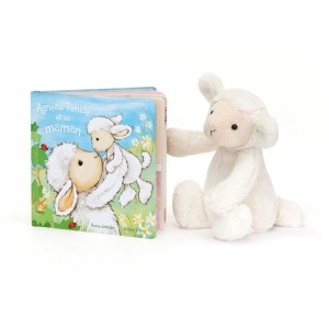Discover Jellycat Agneau Timide Et Sa Maman Livre and Bashful Lamb Medium Blancos | México 6871XDUAK