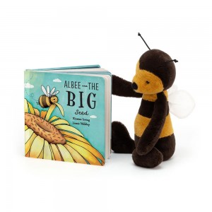 Discover Jellycat Albee And The Big Seed Book and Bashful Bee Medium Negros | México 2578KWCTH