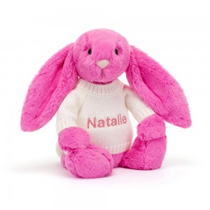 Discover Jellycat Bashful Hot Bunny with Personalised Cream Jumper 31cm x 12cm x 9cm Rosas | México 7342AJYPZ