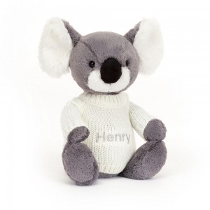 Discover Jellycat Bashful Koala with Personalised Cream Jumper 31cm x 12cm x 9cm Grises | México 6197CWVNK