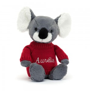Discover Jellycat Bashful Koala with Personalised Jumper 31cm x 12cm x 9cm Grises | México 6257ORWTI