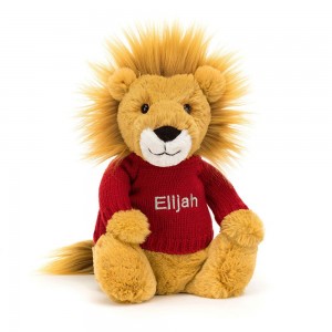 Discover Jellycat Bashful Lion with Personalised Jumper 31cm x 12cm x 9cm Amarillos | México 4571WECLT