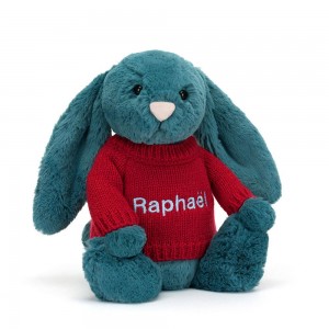 Discover Jellycat Bashful Mineral Bunny with Personalised Jumper 31cm x 12cm x 9cm Azules | México 8045ZERID