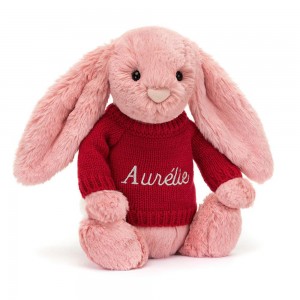 Discover Jellycat Bashful Petal Bunny with Personalised Jumper 31cm x 12cm x 9cm Rosas | México 3245KYXOU
