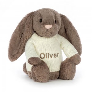 Discover Jellycat Bashful Truffle Bunny with Personalised Cream Jumper 31cm x 12cm x 9cm Marrom | México 5273DTMGI