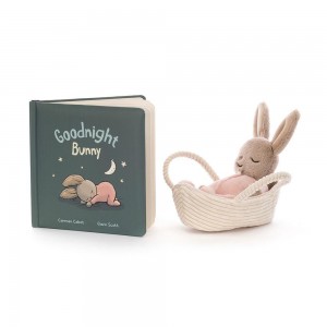 Discover Jellycat Goodnight Bunny Book and Rock-A-Bye Bunny Azules | México 5027JIKBD