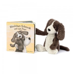 Discover Jellycat Hundchen Schnuck Und Sein Papa Buch and Bashful Fudge Puppy Medium Marrom | México 2948DOFSG