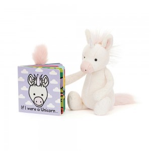 Discover Jellycat If I Were a Unicorn Board Book and Bashful Unicorn Medium Morados | México 6953CIWOL