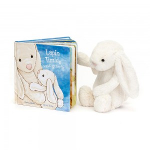 Discover Jellycat Lapin Timide Veut Grandir Livre and Bashful Cream Bunny Medium Blancos | México 1324LUPOG