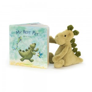 Discover Jellycat My Best Pet Book and Bashful Dino Medium Verdes | México 6815UVEDT