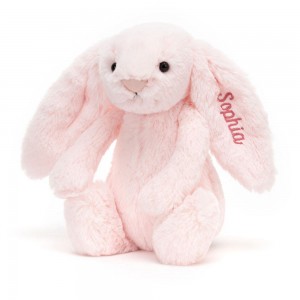 Discover Jellycat Personalised Bashful Bunny Medium 51cm x 21cm x 12cm Rosas | México 8672JVBRE