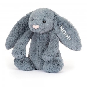 Discover Jellycat Personalised Bashful Dusky Bunny Medium 31cm x 12cm x 9cm Azules | México 1290YDWAJ