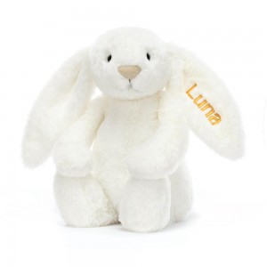 Discover Jellycat Personalised Bashful Luxe Bunny Luna Medium 51cm x 21cm x 12cm Blancos | México 2051UVCLZ