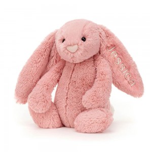 Discover Jellycat Personalised Bashful Petal Bunny Medium 31cm x 12cm x 9cm Rosas | México 7806CUOYS
