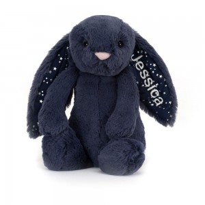Discover Jellycat Personalised Bashful Stardust Bunny Medium 31cm x 12cm x 9cm Azules | México 1685LDAIR