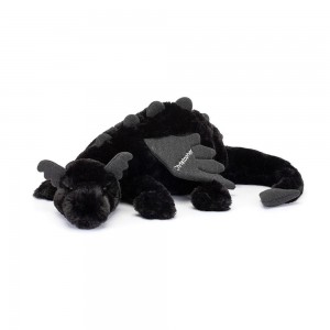 Discover Jellycat Personalised Onyx Dragon Huge 19cm x 20cm x 66cm Negros | México 2871KJYHD