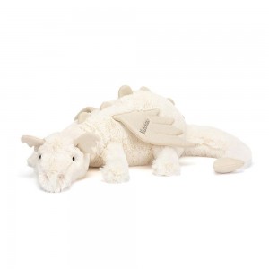 Discover Jellycat Personalised Snow Dragon Huge 19cm x 20cm x 66cm Blancos | México 1205PRWFT