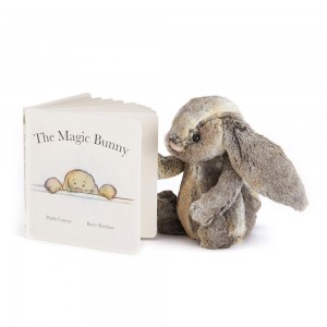 Discover Jellycat The Magic Bunny Book and Bashful Cottontail Bunny Medium Marrom | México 2703HFQKW