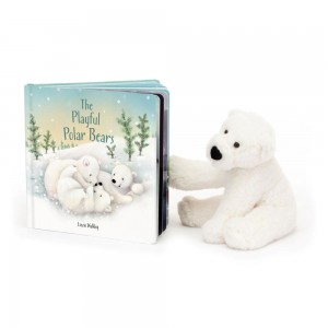 Discover Jellycat The Playful Polar Bears Book and Perry Polar Bear Small Blancos | México 7968XNKQE