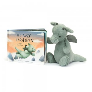 Discover Jellycat The Sky Dragon Book and Bashful Dragon Medium Verdes | México 0825ECVDO