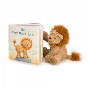 Discover Jellycat The Very Brave Lion Book and Fuddlewuddle Lion Medium Marrom | México 1235HMBIE