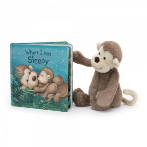 Discover Jellycat When I Am Sleepy Book and Bashful Monkey Medium Marrom | México 8032FRKCU