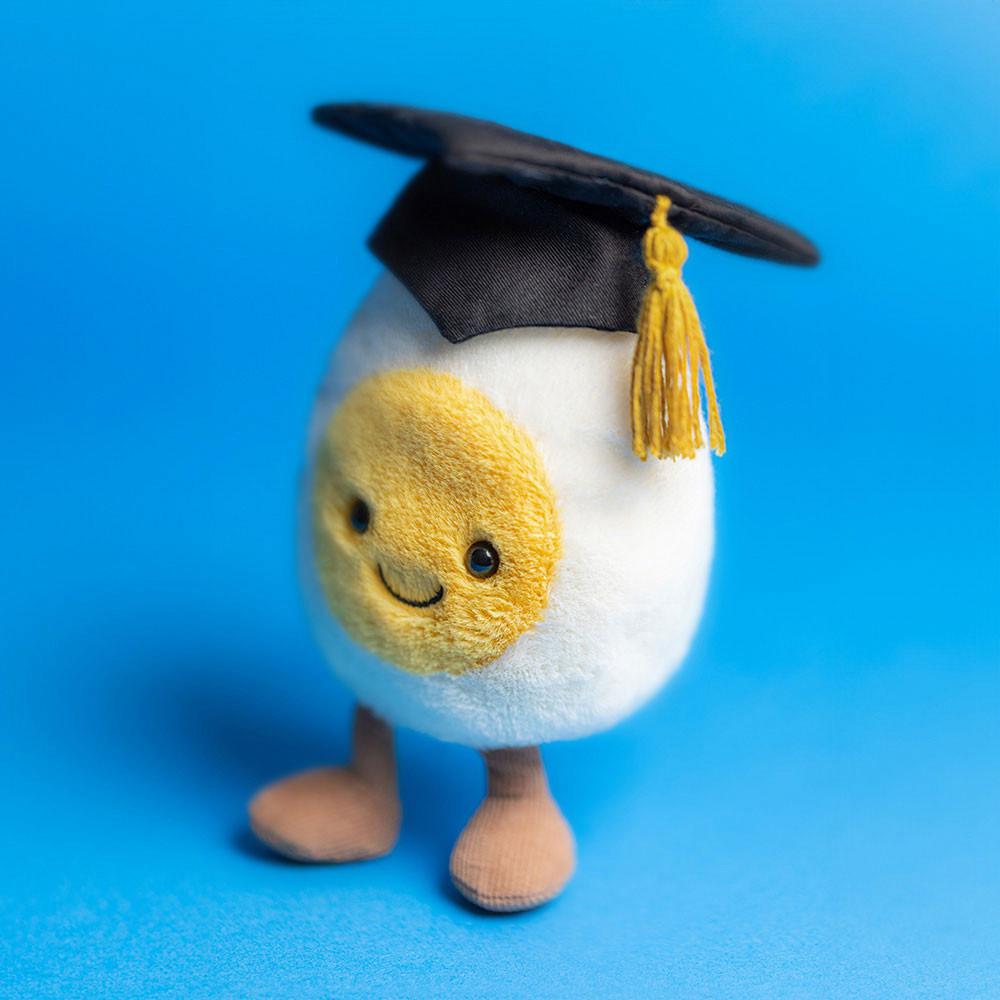 Amuseables Jellycat Boiled Egg Graduation 14cm x 9cm x 4cm Blancos | México  5817CFJNZ