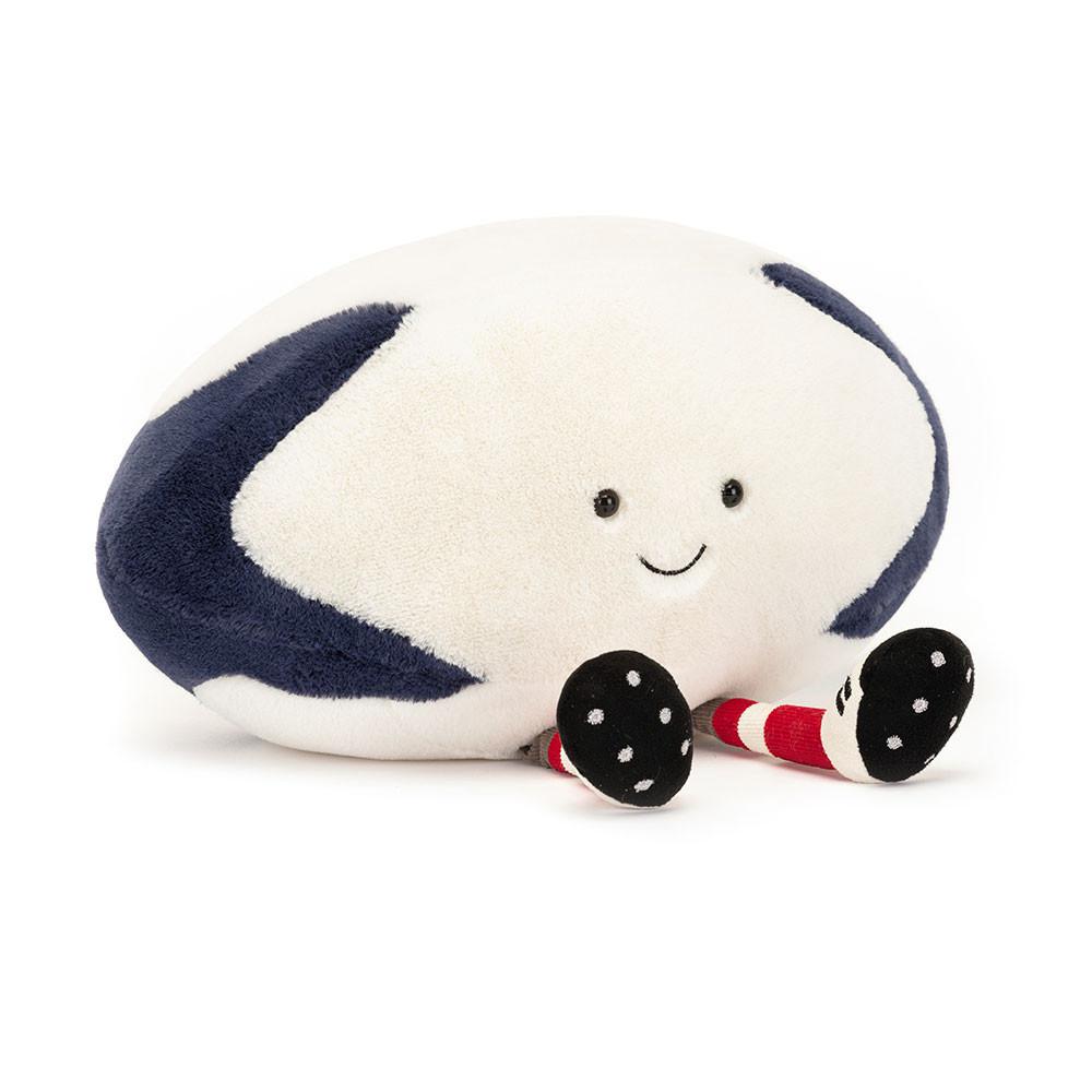 Amuseables Jellycat Sports Rugby Ball 18cm x 29cm x 13cm Blancos | México  2745RYDNS