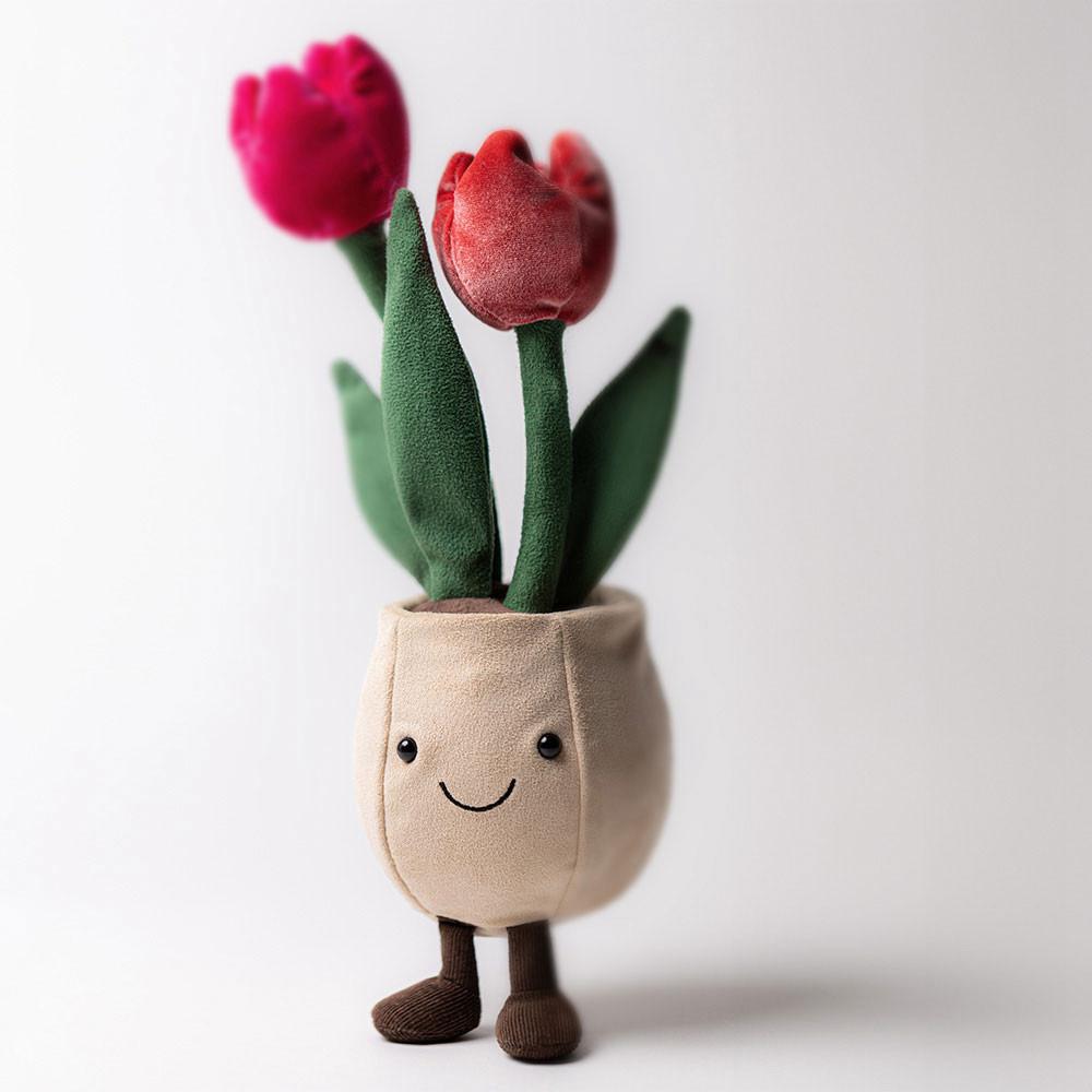 Amuseables Jellycat Tulip Pot 30cm x 11cm x 11cm Rojos | México  8359OWTQP