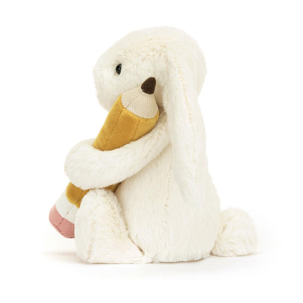 Animals Jellycat Bashful Bunny with Pencil 7.1in x 3.5in x 3.1in Blancos | México  3172USCRF
