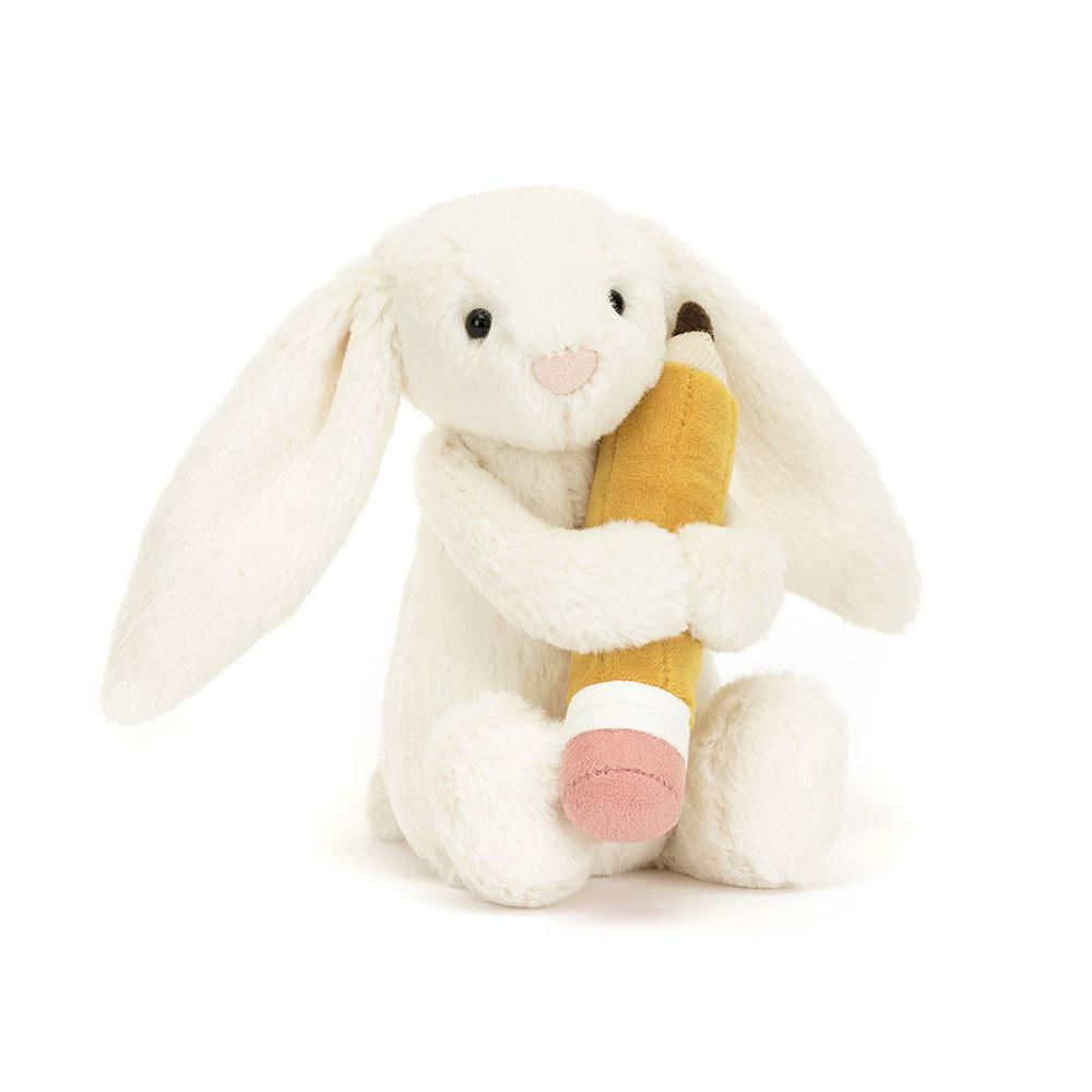 Animals Jellycat Bashful Bunny with Pencil 7.1in x 3.5in x 3.1in Blancos | México  3172USCRF