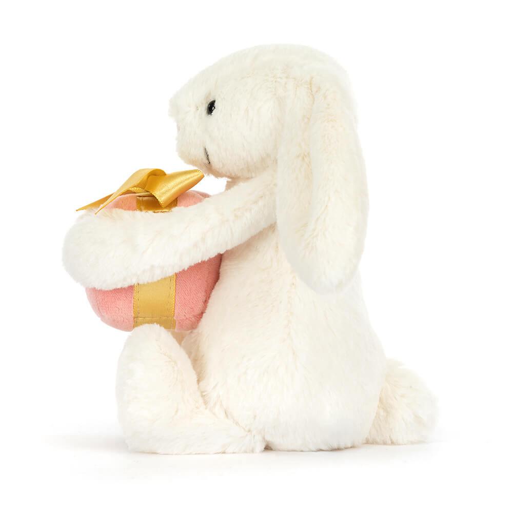 Animals Jellycat Bashful Bunny with Present 18cm x 9cm x 8cm Blancos | México  5286TALEJ