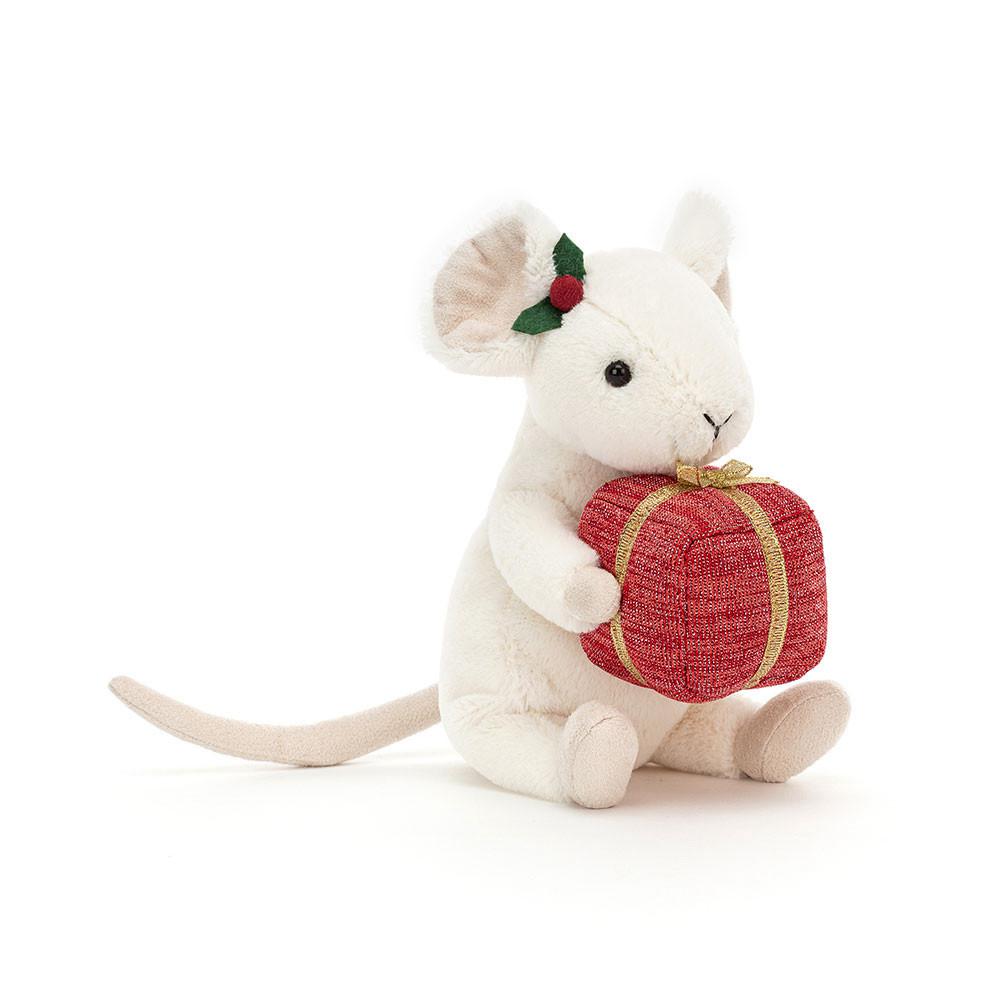 Animals Jellycat Merry Mouse Present 18cm x 9cm x 7cm Blancos | México  3950IJBQE