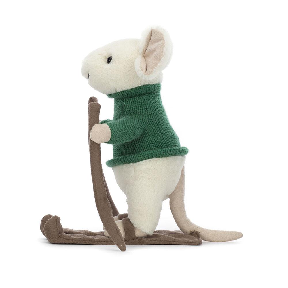Animals Jellycat Merry Mouse Skiing 19cm x 8cm x 15cm Blancos | México  8935ZLBDW