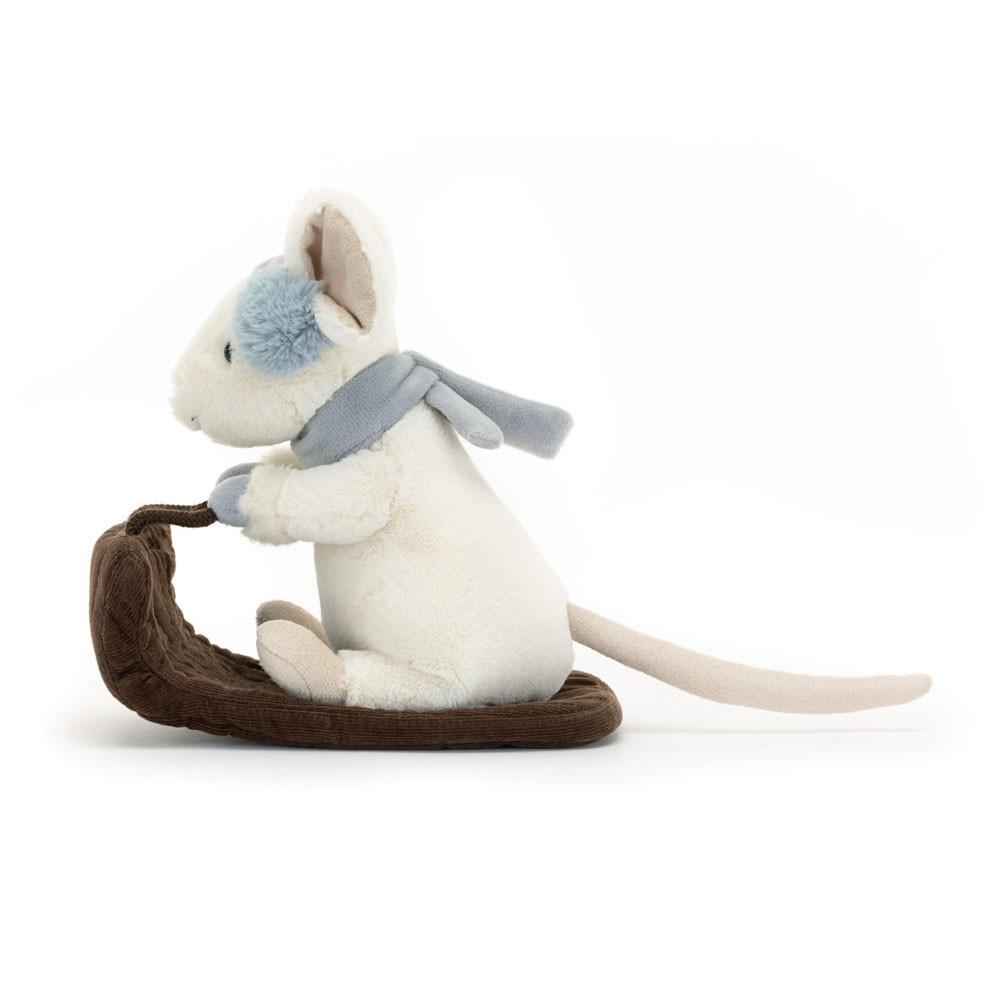 Animals Jellycat Merry Mouse Sleighing 18cm x 11cm x 17cm Blancos | México  5296IJXCN