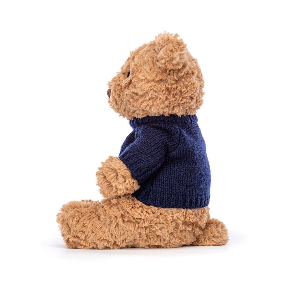 Baby & Books Jellycat Bartholomew Bear with Personalised Navy Jumper 26cm x 12cm x 8cm Marrom | México  5839ZHSUM